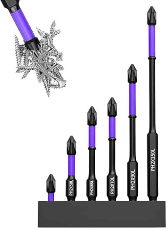 D1 Rutschfeste Und Schlagfeste Bit-Kreuzschraubendreher-Bits, 6 Stück Magnetische Bohrer, Stoßfestes Anti-Rutsch magnetisches Bit-Set, Robustes Kreuzschlitz-Magnetkopf für Elektroschrauber (6PCS)