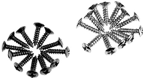 Tiuimk Pickguard-Schrauben für Telecaster-Gitarren (8 Schrauben und 11 Schrauben), Silber und Schwarz, 12 Stück