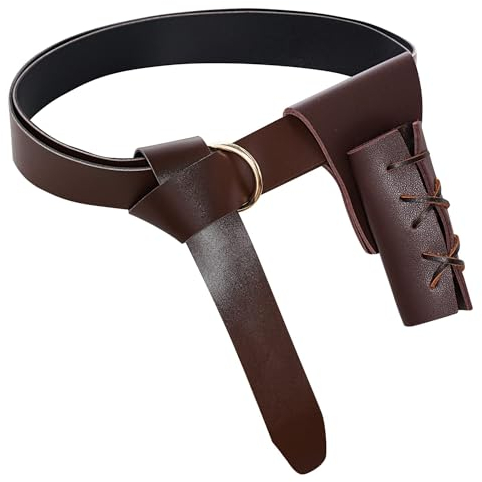 ieron Mittelalter Renaissance Ledergürtel und Schwert Dolch Frosch Fall Holster für Halloween Ritter Wikinger Krieger Piraten Kostüm Cosplay