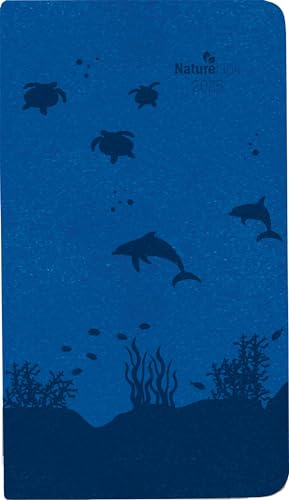 Alpha Edition - Taschenkalender Nature Line Ocean,9x15,6cm, Taschenplaner mit 128 Seiten, Notizbereich, Adressteil, Mondphasen, Monatsübersicht und internationales Kalendarium