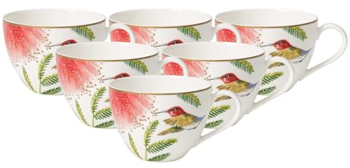 Villeroy & Boch Amazonia Anmut - Juego de 6 tazas de café, 200 ml, porcelana premium, multicolor