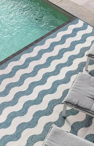 RugVista Mare, In & Outdoor-Teppich, Moderne Teppiche, 160 x 230 cm, Rechteckig, Mittlerer Stapel, Küche, Patio, Nur Handwäsche, UV-beständig, Türkis