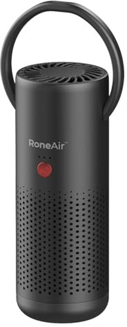 RoneAir Cordless Portable Air Purifier for Car, Small Room, Office with True HEPA Filter, Travel Air Purifier for Smoke, 0dor & Dust with USB C, Aroma Chamber (Grey)