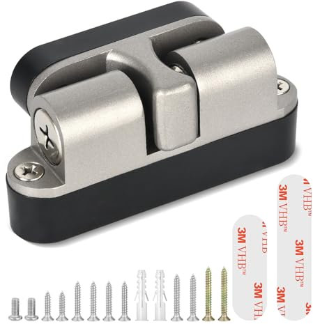 Door Stop, Door Stopper for Floor, Self Adhesive, Zinc Alloy Metal Doorstop Indoor, Door Holder to Keep Door Open, Door Catch for Wall, Silver