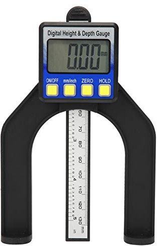 Magnetischer Tiefenmesser, Tiefenmesser mit Digitaler Anzeige, 0–80 Mm, Magnetischer, ABS-Kunststoff, Metrische Umrechnung, Dual-Zweck-Lineal, Abnehmbare Stange