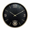 K&L Wall Art DFB Fußball Wanduhr lautlos Wohnzimmer Bundesliga Wanduhren Jungenzimmer ohne Ticken (schwarz Gold Aluminiumuhr, 30 cm)