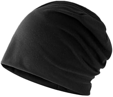Mütze Damen Herren, Slouch Beanie Mütze, Beanie Mütze Atmungsaktivität Erwachsene Zwerg Hüte, Slouchy Beanie Hip-Hop Weiche Leichte Laufende (DE/NL/SE/PL, Numerisch, 54, 60, Schwarz)