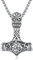 JFASHOP Nordische Viking Mjolnir Halskette für Männer Vintage Thor Hammer Mjolnir Viking Hammer Kette, S925 Sterling Silber Viking Amulett Thors Hammer Halsketten Nordische Pagan Schmuck