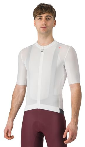 CASTELLI Espresso-Trikot für Herren, Viertelärmel mit atmungsaktivem Stretch-Stoff für Kies, Radfahren und Rennrad, Elfenbein/Dunkelgrau, 3X-Groß