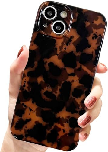 AMART for iPhone 14 Plus/iPhone 15 Plus Case Cute, Leopard Tortoise Shell Animal Print Phone Case Women Girls Cool Soft Slim TPU Protective Phone Cover for iPhone 14 Plus/15 Plus (6.7 inch)