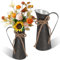 GZYYANG 2 Stück Vintage Deko Metall Blumenvase, Milchkanne aus Metall Vase, Landhausstil Deko, Rustikale Deko Blumentopf im Shabby Chic Vintage für Hochzeitsdeko Garten Tischdeko Wohnzimmer & Balkon