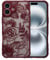 XIZYO Case for iPhone 16 6.1 Inch, Cute Frosted Translucent Rose Floral Flower Pattern Shockproof Cover, for Girls Women Luxury Soft TPU Protective Phone Case, Wine Red