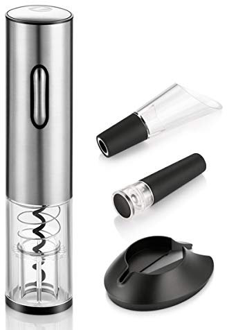 QTANZIQI Apri del Vino Elettrico, cavatappi Ricaricabili con Linea di Ricarica USB, versante, taglierina per Lamina, Tappo di pompaggio del Vuoto, per Amanti del Vino
