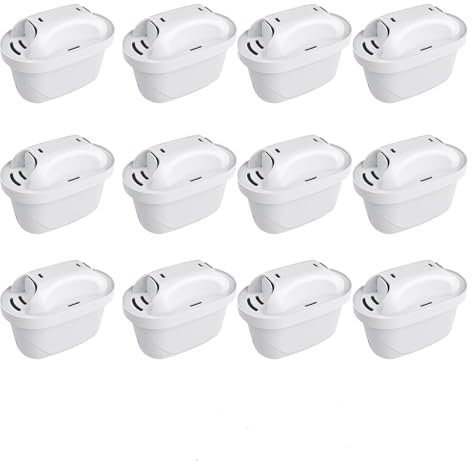 FOIRCEADAL 12 Pack Water Filter cartridges,Water Filter Replacement for Brita® Maxtra+® Plus, Compatible with Brita® Marella® Jug, Maxtra Pro® Kettle Water Tank,with 2 Pack Discs