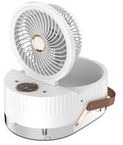 Justup Tischventilator, 3 in 1 - USB Ventilator mit Luftbefeuchter und Nachtlicht, 2L Sprühnebelventilator für den Schreibtisch mit 2 Nebeleinstellungen, Akku Ventilator 3 Geschwindigkeiten (Weiß)