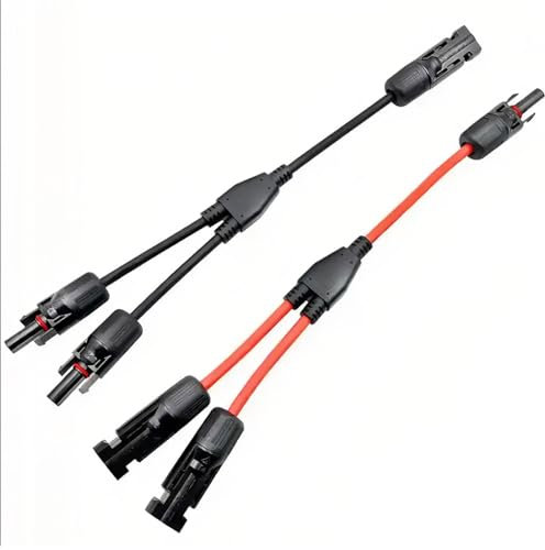 AUXHCYL Solar Y Kabel 6mm², 1 Paar of Solarkabel Y-Verteiler, Y Splitter, PV Y Kabel für Solaranlage Steckerfertig(M/FF and F/MM, Rot +Schwarz)