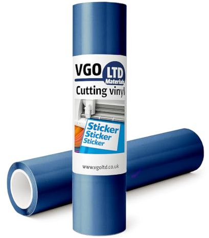 vgoltd Permanent Glossy Adhesive Vinyl Cutting Vinyl Roll for Mug Cup Window Home Decal & DIY Projects (Dark Blue, 30 x 200 cm)