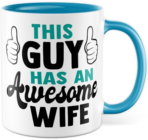 Tasse Partner Geschenk This Guy Has An Awesome Wife, Kaffeetasse Ehemann Liebe Humor, Geschenkidee Ehefrau Partnerin Frau Kaffee-Becher