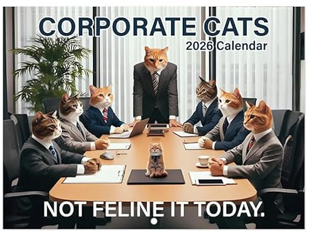 MaiLence Katzenkalender 2026, Lustige Kalender 2026 Wandkalender Katzen CORPORATE CATS Kalender 2026 Katzen, Katzenkalender 2026 Wandkalender Katzen Tischkalender 2026 für Büro, Familien, Hotels