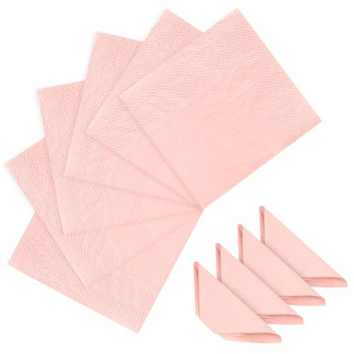 OFFCUP Tovaglioli Di Carta Colorati A 2 Veli, 80 Pezzi Rosa Chiaro Tovagliolo Usa E Getta, Tovaglioli Compleanno Per Matrimonio, Compleanno, Festa, Cena (25x25cm)