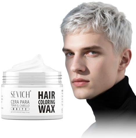 Sevich - Coloración temporal blanca para el cabello - 50 g - Cubrir el cabello gris con un color natural, crema colorante temporal para Halloween, ingredientes suaves y no irritantes.