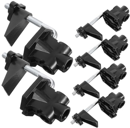 SOIMISS 6 pezzi Morsetto Lampada da Scrivania in Metallo Resistente con Bloccaggio Esagonale Capacità di Serraggio Fino Supporto Removibile per Tavoli e Scrivanie da Nero