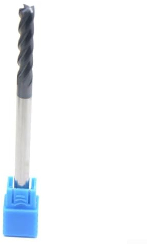 ComfyHarbor Fraise en carbure 5 mm x 5 mm x 100 mm 4 cannelures CNC avec revêtement bleu pour fraisage de précision et coupe haute dureté jusqu'à HRC50