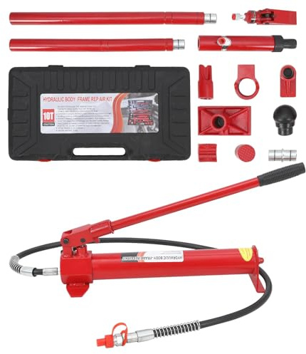 12 T Porta Power Kit Heavy Duty Hydraulic Ram with Secure Transport Case for Auto Shop Frame Repair Construction Equipment Professional Grade Lifting Tool