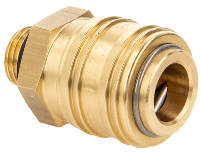 Druckluft Verschlusskupplung NW 7,2 x G 1/4 Zoll Außengewinde, Dichtung NBR, Typ 26KA, Messing blank