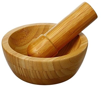 Pilon Et Mortier En Bambou