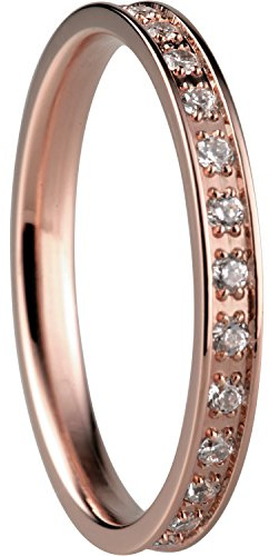 Bering Damen-Ring Edelstahl teilvergoldet Zirkonia weiß Gr. 67 (21.3)-556-37-101