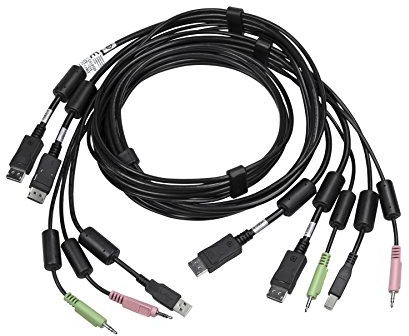 Avocent Vertiv KVM Cable Assembly, Keyboard, Mouse, and Video Cable with Audio, DisplayPort, USB for Vertiv SwitchView SV340D (CBL0124)