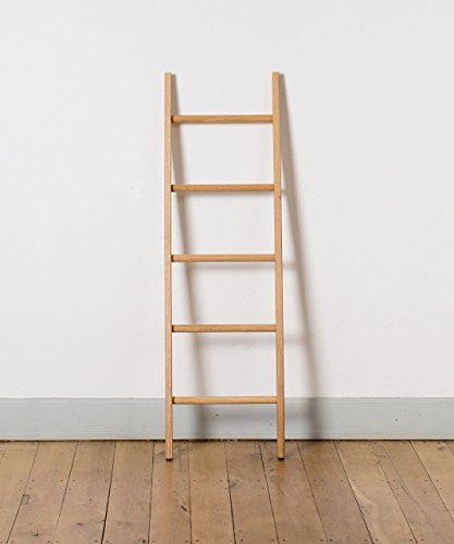 Kleiderleiter | Handtuchleiter Dinky aus massiver Eiche | 122 x 37 x 5,5 cm | 5 Sprossen für viel Platz | Stabil verleimt & vollständig aufgebaut | Handarbeit aus Deutschland