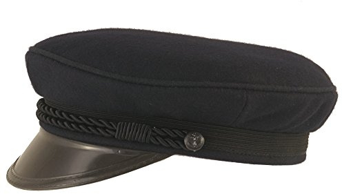 HUTX Original Elbsegler mit Lackschirm - Marineblau - Kapitänsmütze mit Kordel - Made in Germany