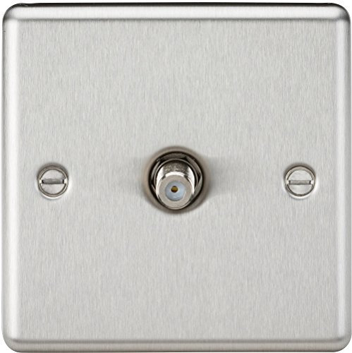 Knightsbridge CL015BC Sat TV Outlet-Rounded Edge Brushed Chrome