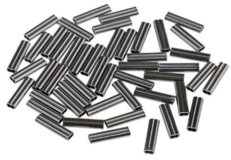 Sharplace 50 Stücke Angeln Klemmhülsen zur Stahlvorfachanfertigung für & Drahtführer, 0,8mm Bohrung