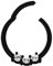 Piercing Ring Smooth Segment Clicker mit Stein, PVD Schwarz in 1,2 x 6 mm