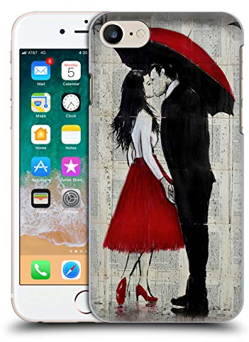 Head Case Designs Offizielle LouiJoverArt EIN Neuer Kuß Rote Tinte Harte Rueckseiten Handyhülle Hülle Huelle kompatibel mit Apple iPhone 7/8 / SE 2020 & 2022