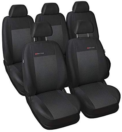 Saferide | Maß Autositzbezüge Grau PKW Komplettset 5-Sitze Sitzbezüge Sitzbezug Schonbezug Schonbezüge Autoschonbezug Autositzbezug Sitzauflagen Sitzschutz Elegance