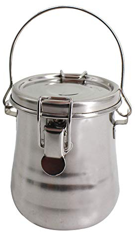MEGAUK Edelstahl Tragbarer Künstler Pinselwascher Malerpinsel Reiniger mit Deckel & Griff (Silber 1)