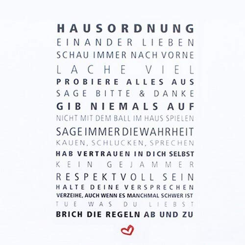 20 Servietten Hausordnung als Tischdeko mit Spruch 33x33cm