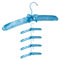 Relaxdays Kleiderbügel Satin, 5er Pack, weich gepolstert, 360° drehbarer Haken, dekorative Schleife, 38 cm, hellblau