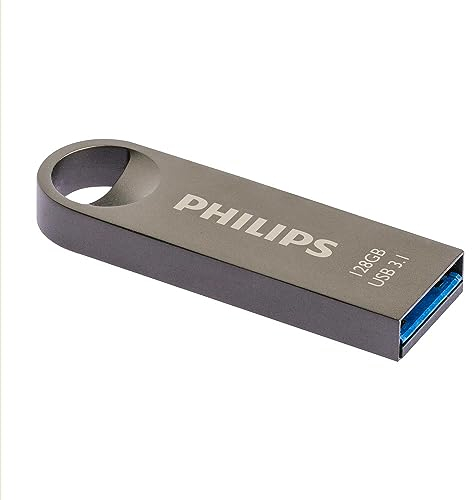 Philips Moon Edition Ultra Speed 3.1 USB-Flash-Laufwerk USB-Stick 128GB für PC, Laptop, Computer Data Storage, Lesegeschwindigkeit bis zu 180 MB/s, Aluminium, Schlüsselanhänger