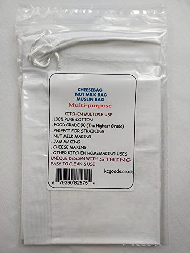 Nut Milk Bag 100% Pure Cotton Food Grade 1pcs Cheesebag, Muslin Straining Bag, Filter Bag for Plant Based milks Juice, Brewing, Yugurt, Tea,Jam Kitchen Multi-Purpose 32cm x 22cm