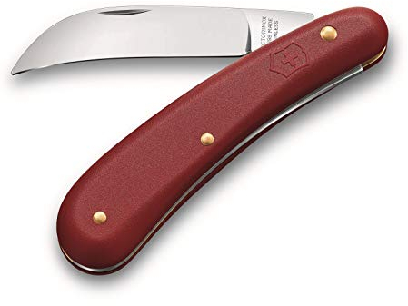Victorinox, Pruning Knife S, Swiss Army Pocket Knife, Small, Garden, Multi Tool, Blade, curved, Red