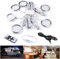 WOWLED Interior LED Spot Lights 6 Pack, 12V Roof Spot Universal Dimmable Positive Warm White Lighting with Splitter Adapter & Wireless RF Remote for T4 T5 Camper Van Caravan Motorhome