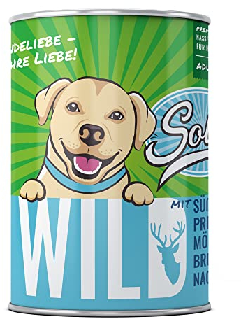 Sollis Hundefutter Nassfutter 6er-Pack | ohne Getreide | Verschiedene Sorten & Größen (Wild, 6x400g)