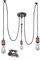 Lampadario a sospensione stile retrò industriale con 3 luci Edison regolabili, ragno al soffitto, luci da soffitto, corda da appendere per soggiorno, ristorante, caffè, E27, colore rosso