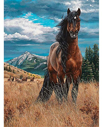 Puzzle 5000 Teile für Erwachsene,Pferde im Gras Puzzles Geschicklichkeitsspiel für die Ganze Familie, Landschaf Puzzle Schwer Dekompressionder Erwachsenenpuzzle ab 14 Jahren-61.61x41.53 Zoll (156.5 x