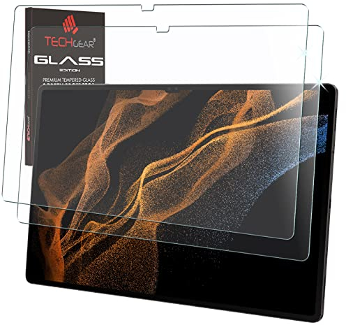 TECHGEAR 2 Stück Schutzfolie Galaxy Tab S8 Ultra 14,6 2022 (SM-X900/X906) Schutzfolie, Displayschutz folie aus gehärtetem Glas [9H Härte] [Crystal Clarity] kompatible mit Samsung Galaxy Tab S8 Ultra